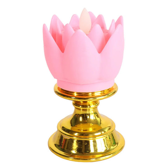 Decorative Lighting 8*8*14cm LED Candle Lamp Colorful Lotus Lamp Decoration Colorful Decoration Long-lasting Glow