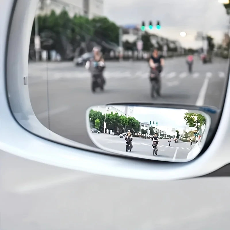 2Pcs Car Arc Wide-angle Rearview Mirror Clear Slim Blind Spot Reversing Glass Convex Rear View Mirror Parking Mirror for SUV Car