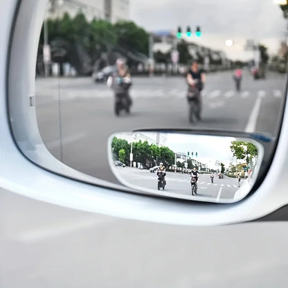 2Pcs Car Arc Wide-angle Rearview Mirror Clear Slim Blind Spot Reversing Glass Convex Rear View Mirror Parking Mirror for SUV Car