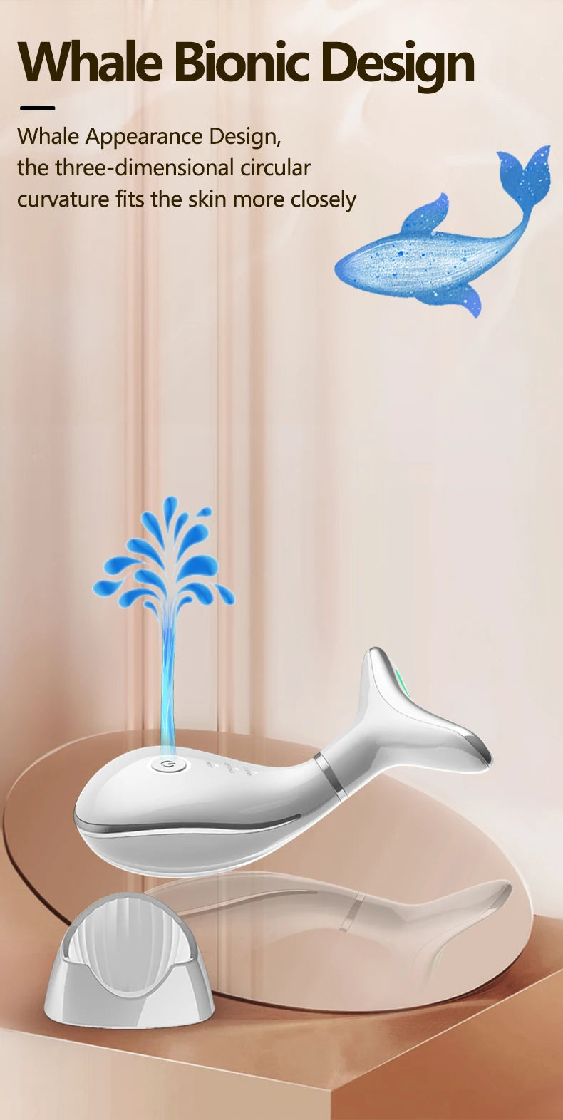 Neck Beauty Instrument with Base Microcurrent Facial Massager LED Photon Skin Rejuvenation Neck Face Skin Care Tool for Wrinkle