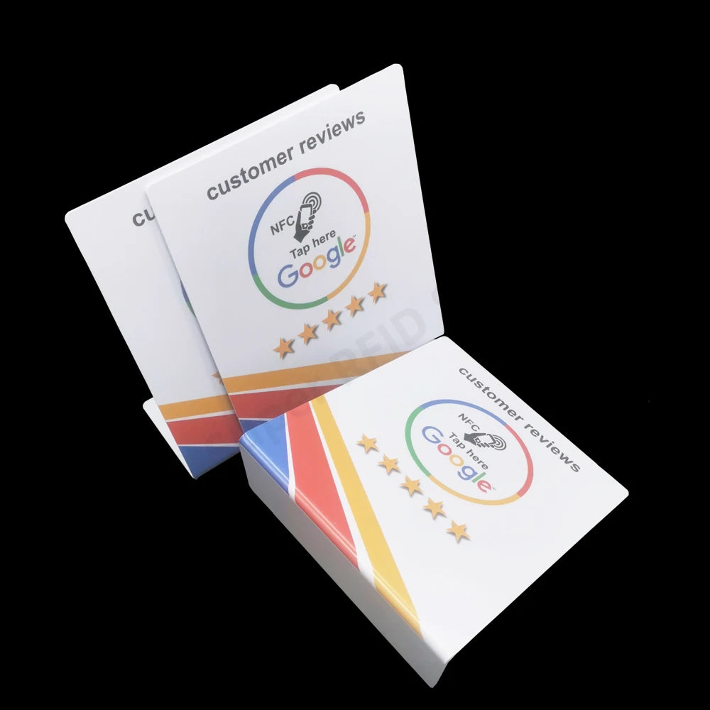 13.56Mhz Programmable Google Reviews NFC Stand Table NTAG 215 NFC Google Review Display