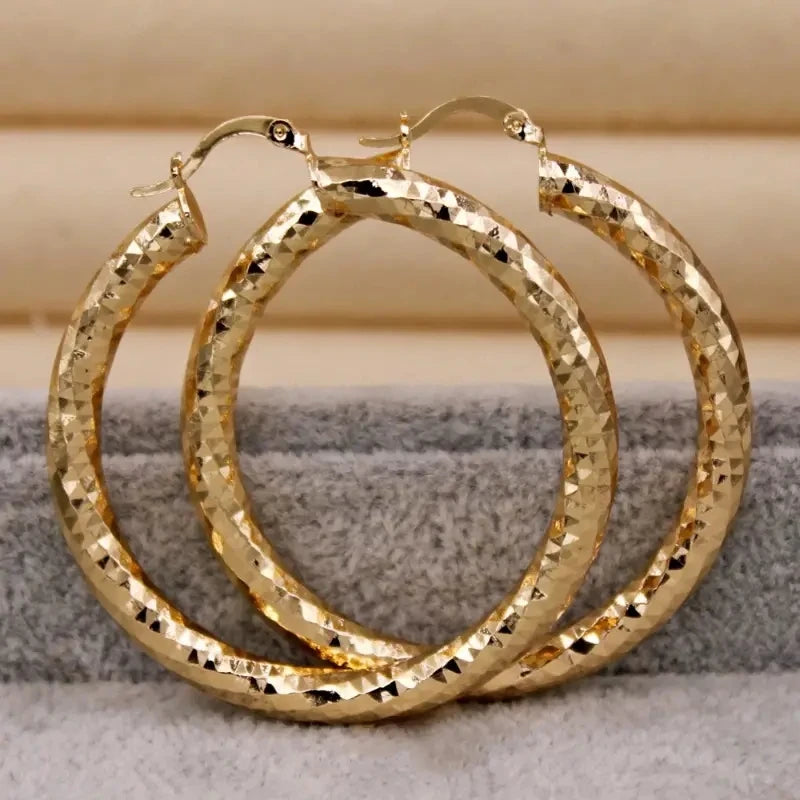 Bohemian Style Delicate Hoop Earrings - 14K Gold Plated CopperJewelry for Women - Perfect for Daily Wear and Christmas Gifts