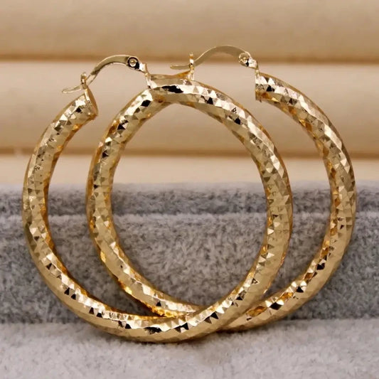 Bohemian Style Delicate Hoop Earrings - 14K Gold Plated CopperJewelry for Women - Perfect for Daily Wear and Christmas Gifts