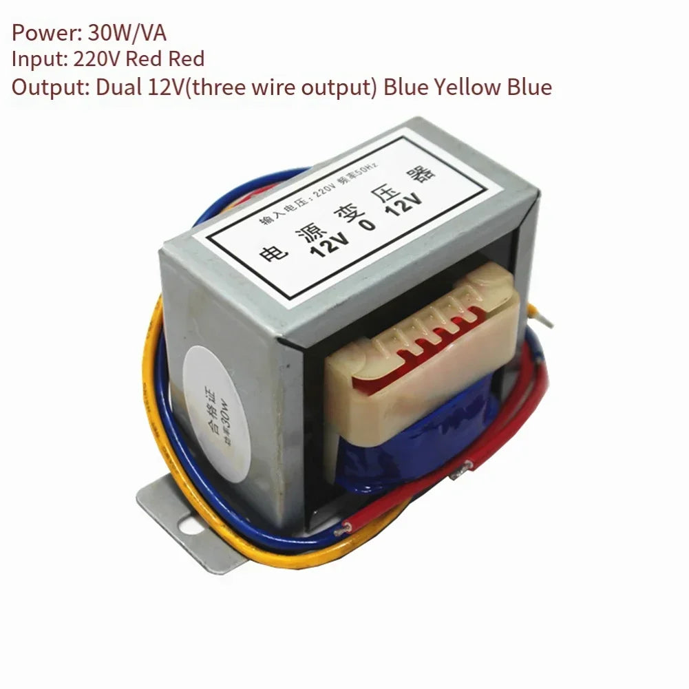 30W Single/dual Phase EI Power Transformer AC 220V To AC 12V/24V Output Voltage Electrical Supplies