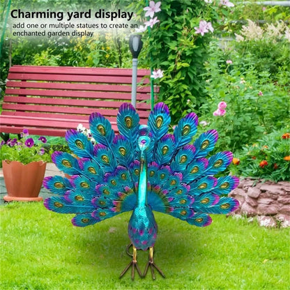 Peacock Statue Sculpture Handmade Crafts Ornament Animal Figurine Standing Posture Collectible Peacock Figurine Garden Craft