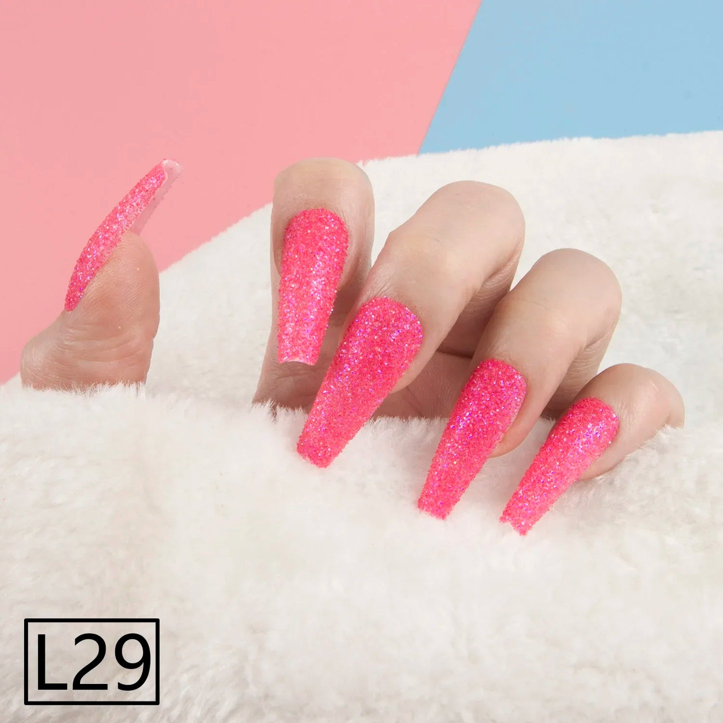 1 Set Glitter False Nail Tips Full Cover Ballerina Fake Nail Tips Press on Nail Tips Coffin