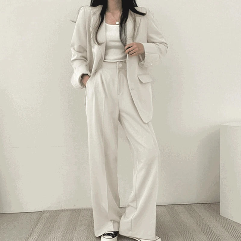 Suit Jacket Casual Office Lady Elegant Solid Single-breasted Women Blazer