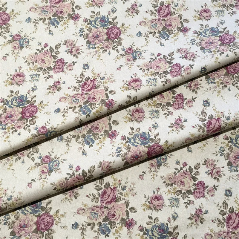 160x50cm Vintage Rose Flower Cotton Fabric Cotton Bedding Cotton Clothing Hair Ring Fabric