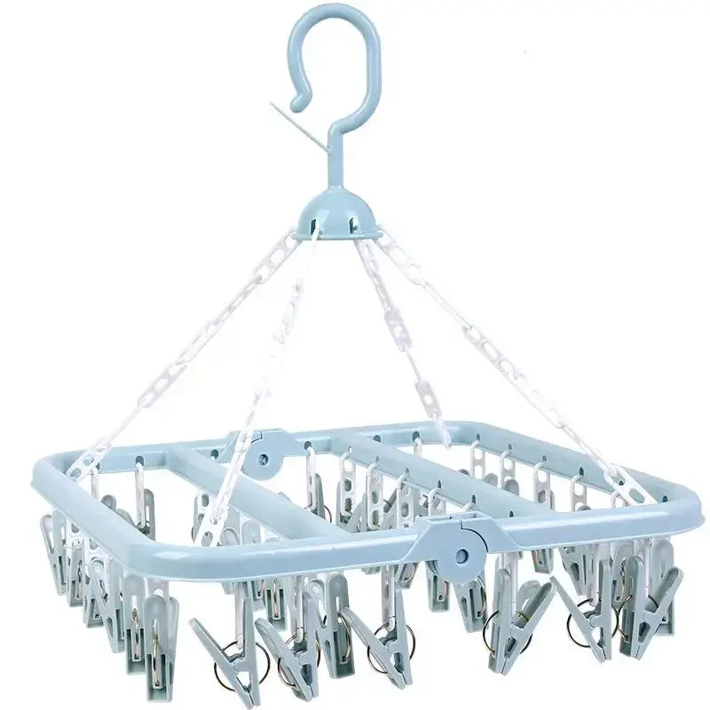 Multifunctional 36-clip Drying Racks Lingerie Socks Rack Folding Hangers Plastic Hangers