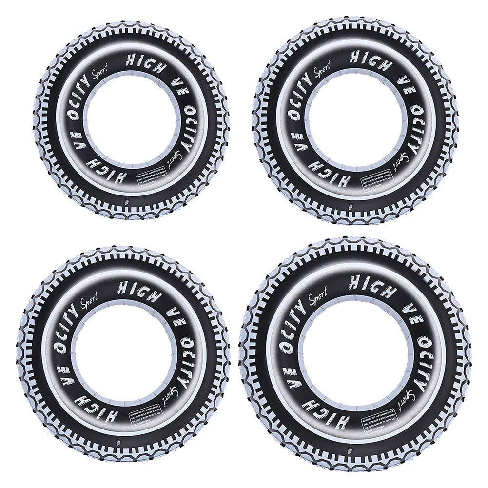 Swimming Pool Floating Rings Tire Pattern Leakproof Inflatable Swim Ring Pool Rings Air Mattresses Swimming Pool Accessories