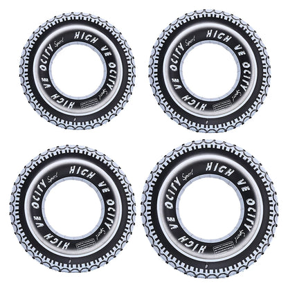 Swimming Pool Floating Rings Tire Pattern Leakproof Inflatable Swim Ring Pool Rings Air Mattresses Swimming Pool Accessories