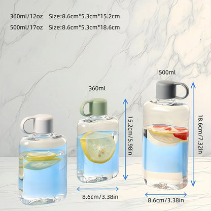 Water Botlte Flat Bpa Free Sport Clear Plastic Crystal Drinks Kettle Notebook Milk Juice Transparent Drinkware Birthday Gift