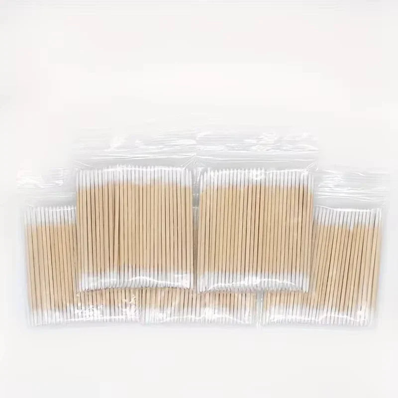 Cotton swab Disposable tattoo tip Cotton swab tip Wooden single head wooden swab small cotton swabEyeliner guard Raw cotton swab