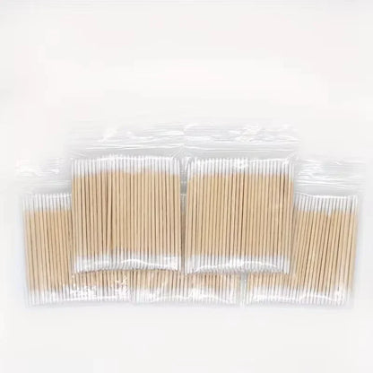 Cotton swab Disposable tattoo tip Cotton swab tip Wooden single head wooden swab small cotton swabEyeliner guard Raw cotton swab