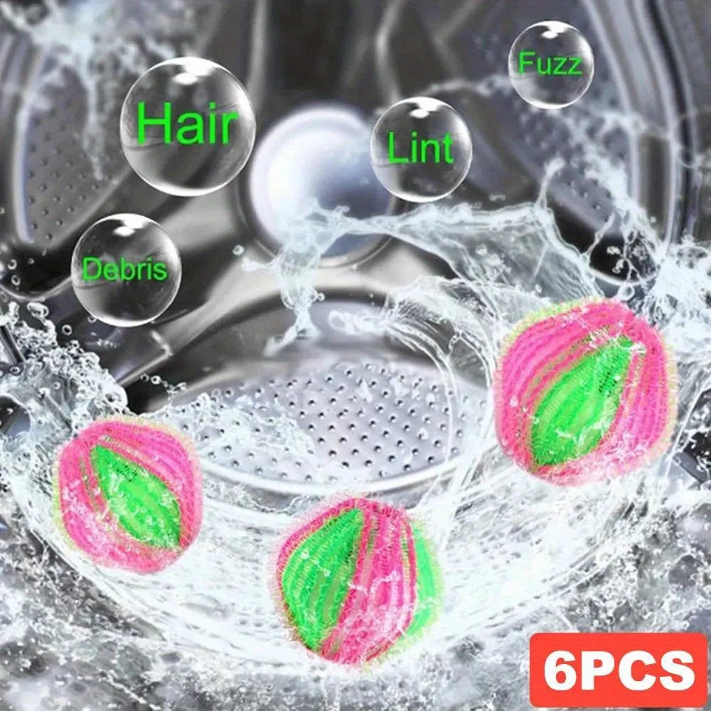 6PCS Pet Hair Remover for Laundry Lint Remover Washing Balls Reusable Dryer Nylon Balls Dogs Cats Hair Lint Remover for Laundry