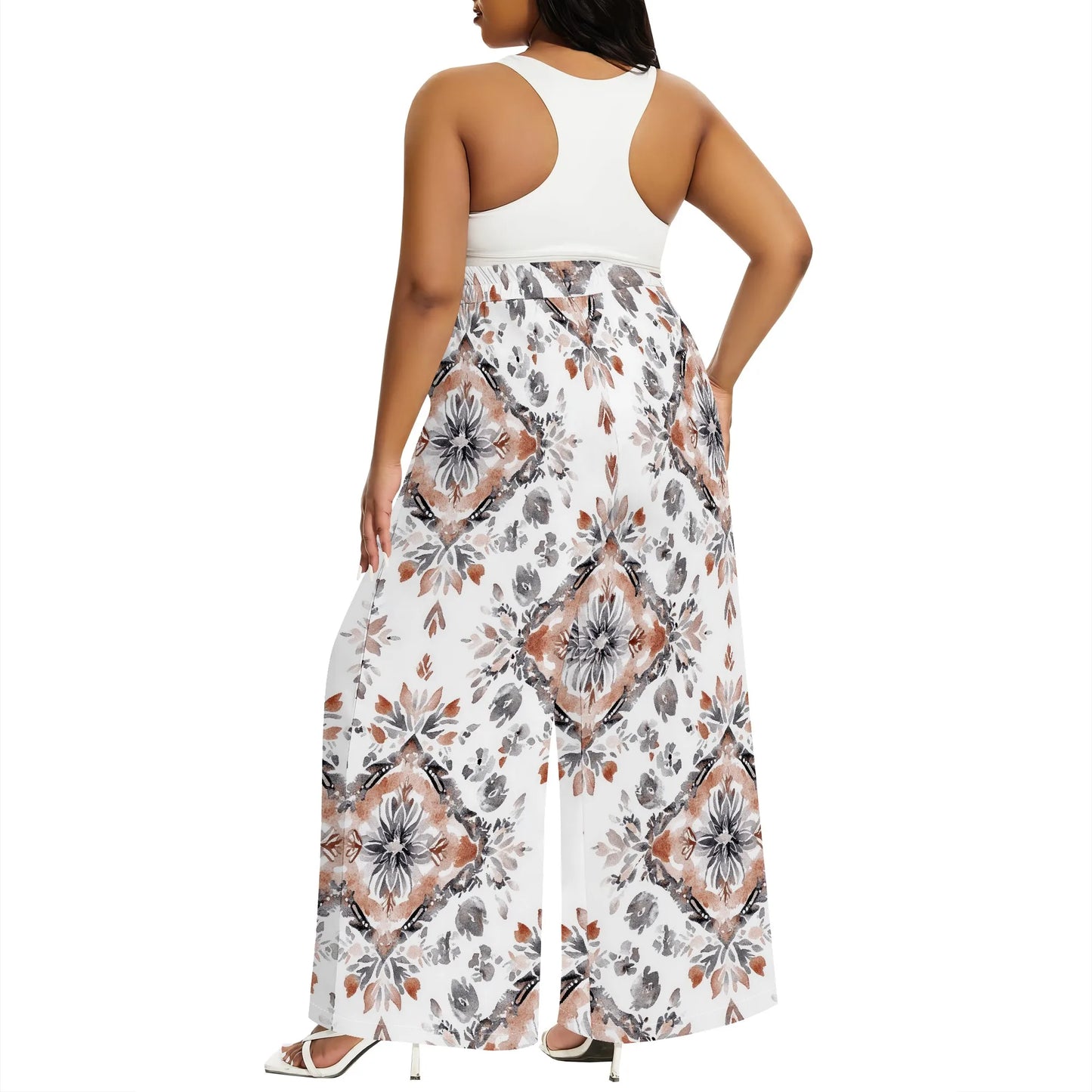 2025 Spring Palazzo Pants for Women High Waisted Wide Leg Stretchy Loose Fit Casual Trousers Party Pants with Pocket