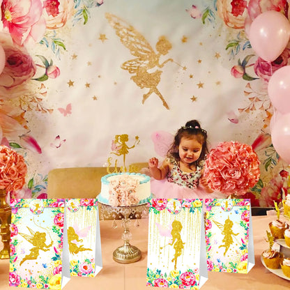 12 PCs Fairy Party Favor Bags Fairy Party Supplies Fairy Birthday Party Decoration Fairy Birthday Party Favors Fairy Party Gift