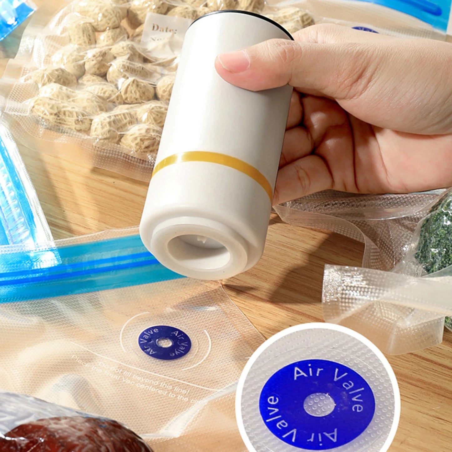 Vacuum Sealed Food Bags Food Storage Bag with Sealing Pump Household Food Sealer Air Valve Bag Food Storage Bag