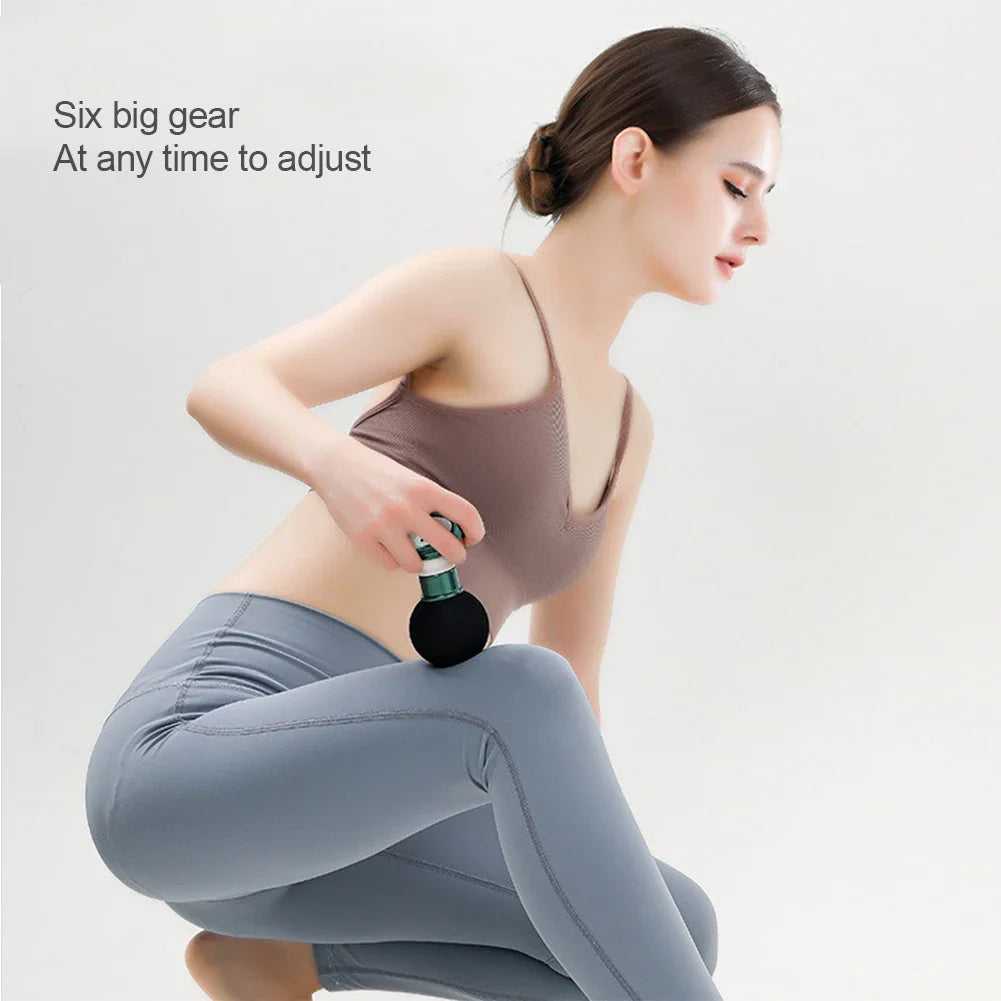 Portable Mini Pocket Wireless Massage Gun Electric Sport Handheld Fascial Gun Body Deep Tissue Muscle Vibration Fitness Massager