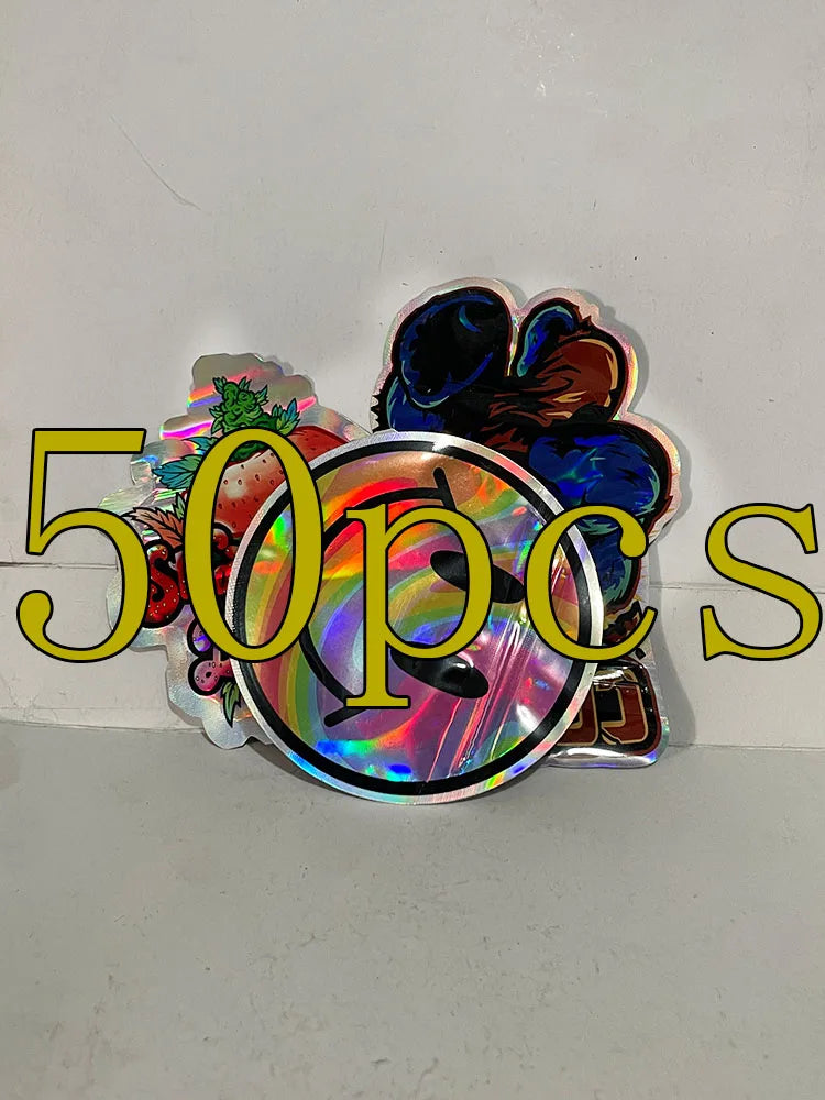 50pcs Food Packing Reusable Plastic Zip Shut Bag Pouches Cartoon Candy Jewelry Zip Lock Sealing Packaging Bags