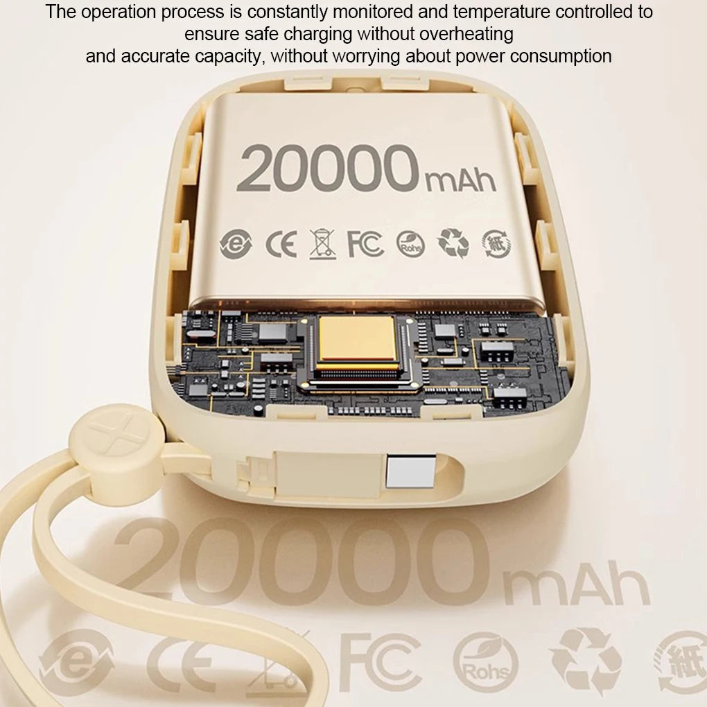 120W super fast charging power bank with cable 10000mAh large capacity portable mobile power Mini supply gift