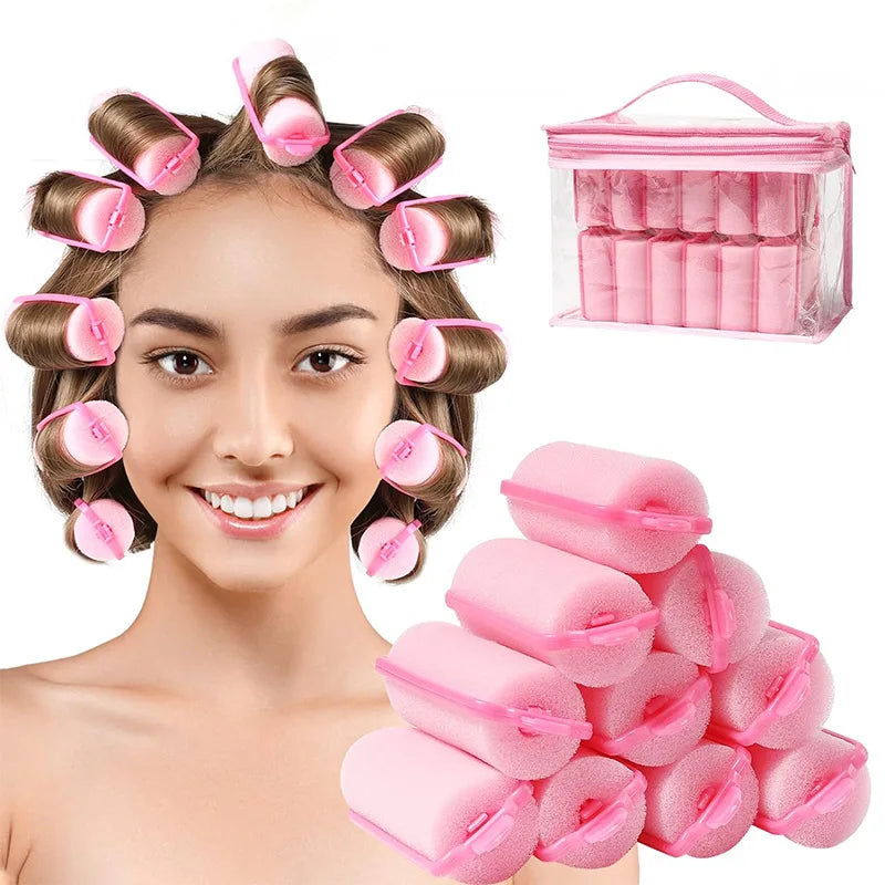 6-14Pcs/Lot Sponge Hair Rollers Foam Hair Roller Sleeping Hair Curlers Flexible Styling Curlers Sponge Curlers Random Color 2025