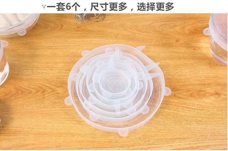 Silicone Cover Stretch Lids Reusable Airtight Food Wrap Covers Keeping Fresh Seal Bowl Stretchy Wrap Cover Kitchen Cookware
