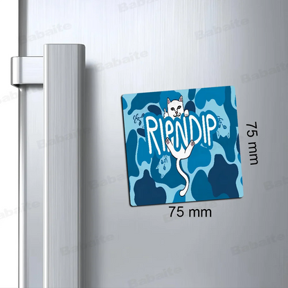 Cat R-Ripndips Fridge Photo Fridge Magnet Square Stickers Personalize Home Decor Souvenirs Gift