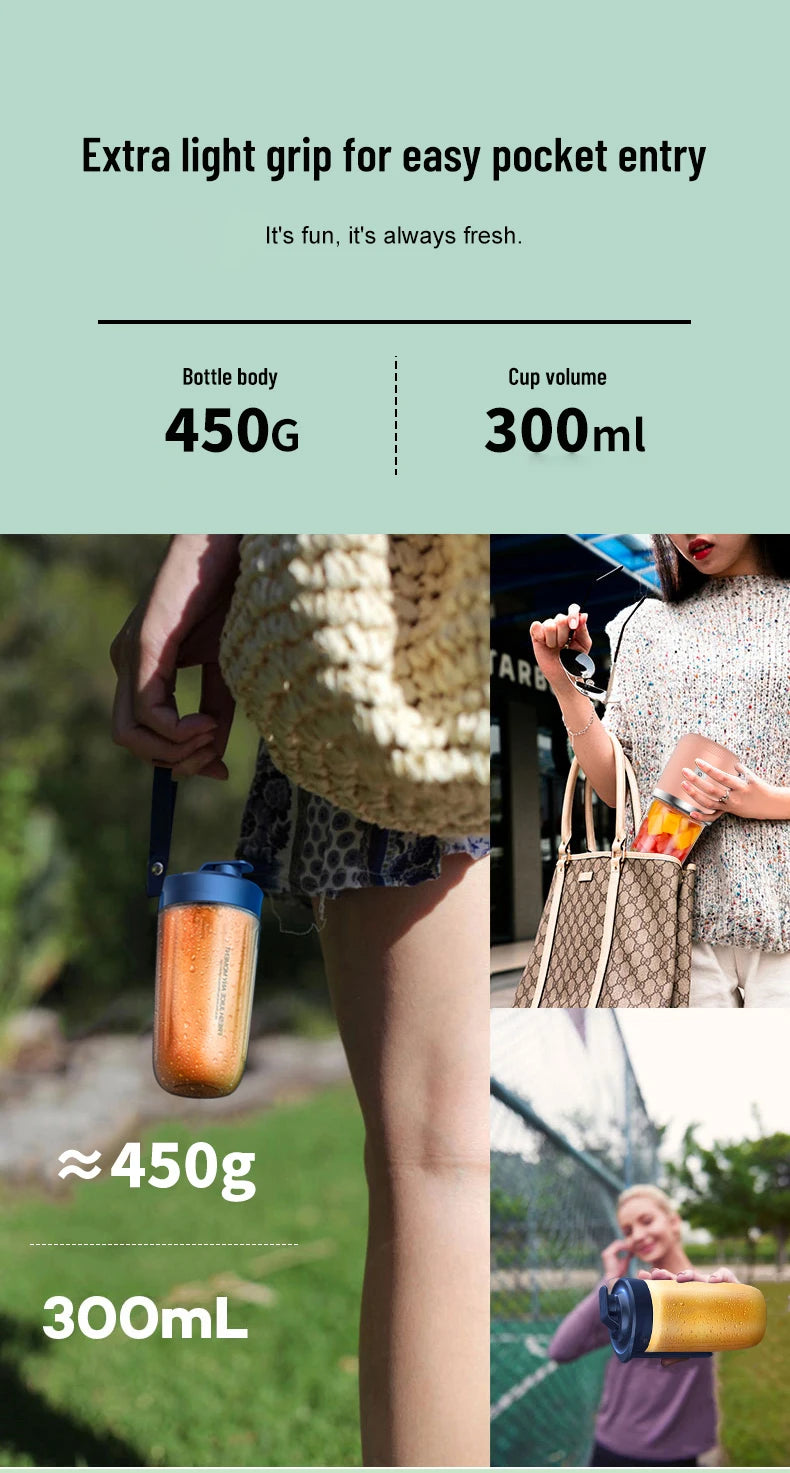 Portable Fruit Juice Blenders Summer Personal Electric Mini Bottle Home USB 6 Blades Juicer Cup Machine For Kitchen