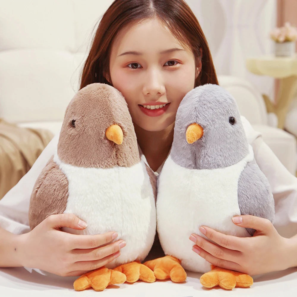 Simulated Round Chubby Pigeon Plush Toys Cartoon Bird Peace Dove Dolls Stuffed Home Decratied Ornaments Gifts for Kids Girls