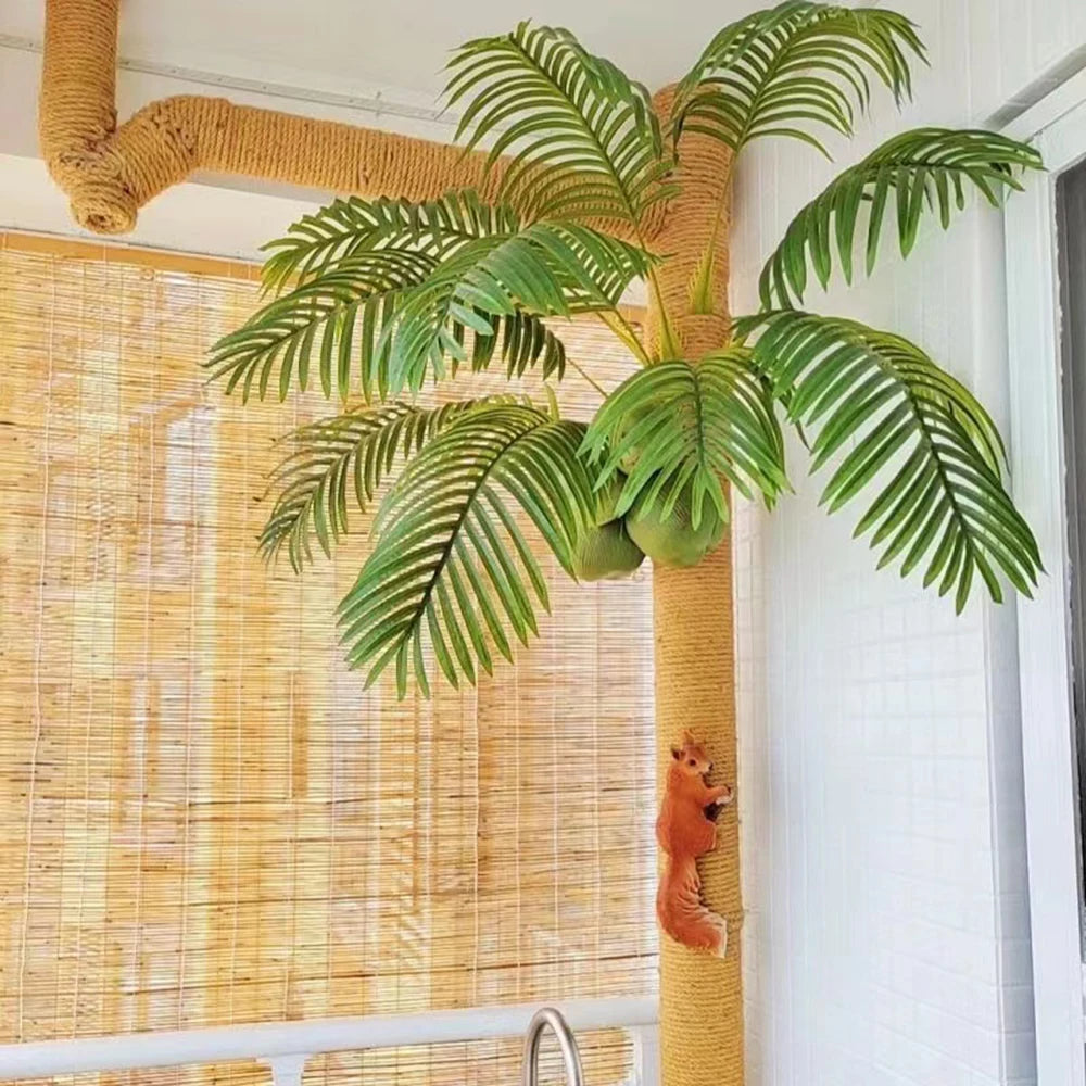 Artificial Coconut Artificial Palm Leaves Stems Fake Palm Leaves Palm Tree  for Home Office Party Arrangement Wedding Decoration