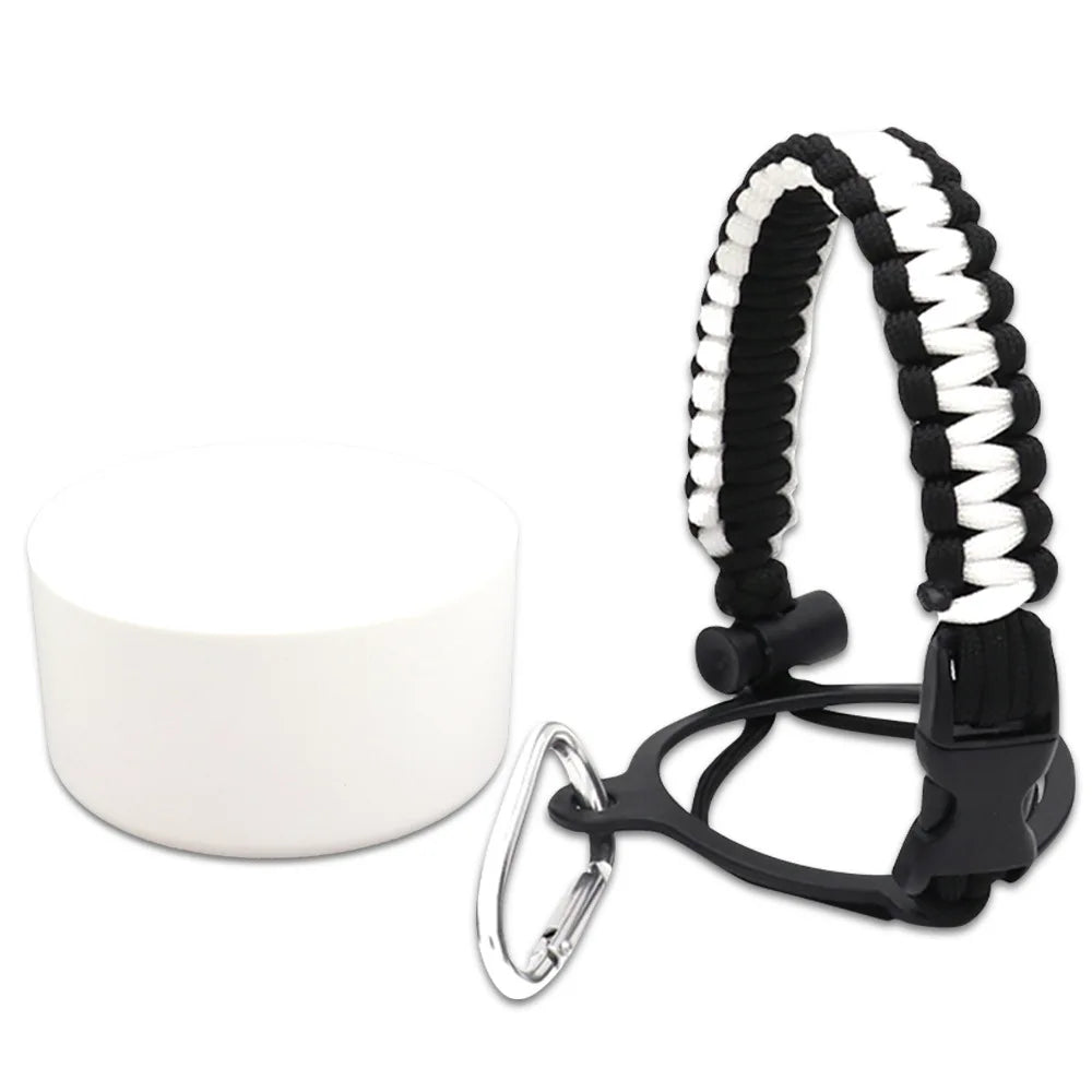 Paracord Handle For Wide Mouth Water Bottle And Silicone Sleeve Boot Compatible With Hydro Flask Tumblers Accessories