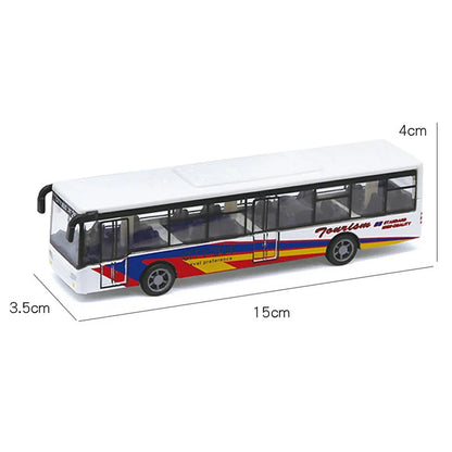 15CM Alloy Simulation Bus Car Model Children's Toy Pull Back Bus Inertia City Car Early Education Toy for Boy Girl Birthday Gift