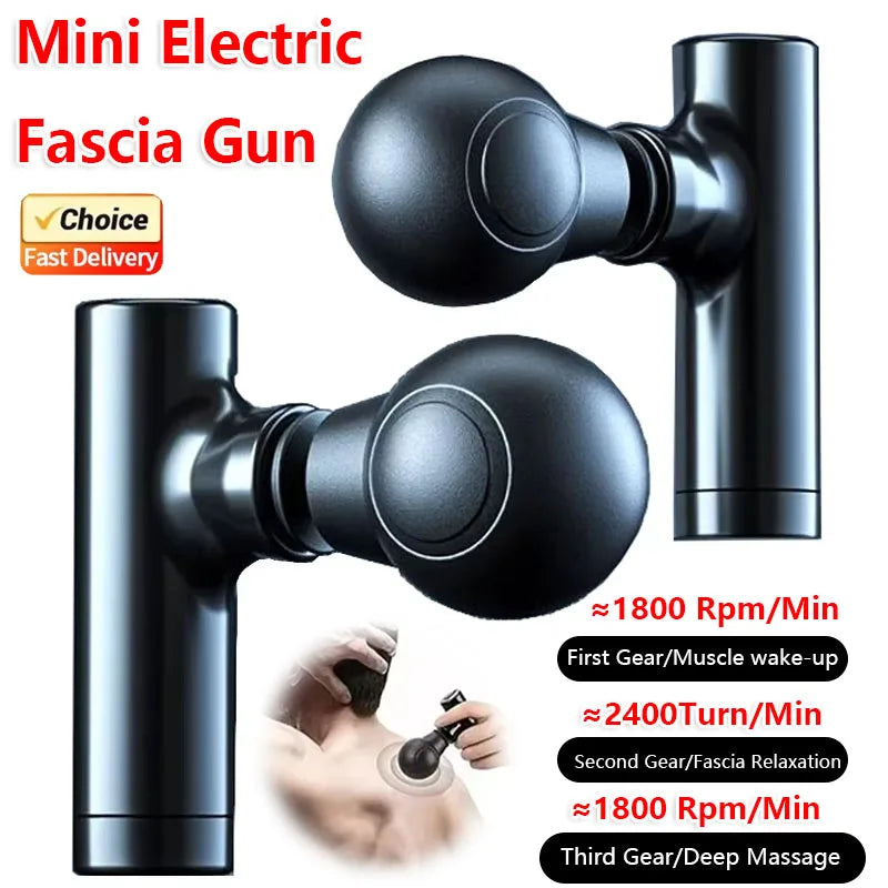 Portable Mini Massage Gun 3-Speed Deep Tissue for Shoulder Leg Foot Muscles Home Gym Use Mute Handheld Massager