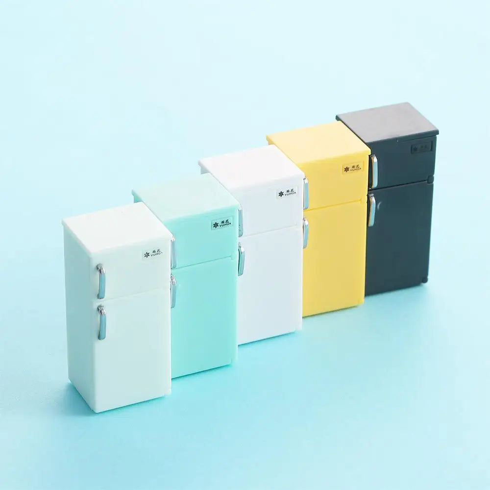 Fridge Toy Model Freezer Miniature Dollhouse Accessories 1:12 Dollhouse Miniature Doll House Decoration Simulation Refrigerator