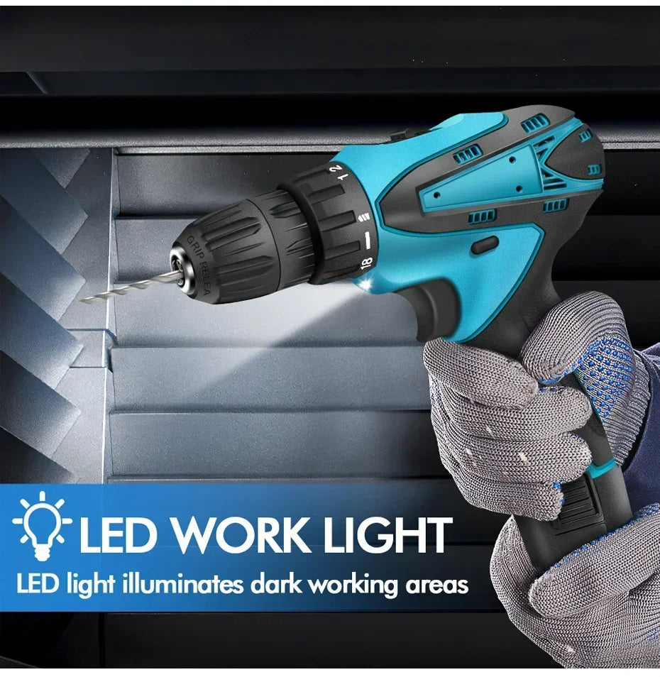 Rechargeable Lithium Battery Electric Hand Drill Electric Screwdriver Cordless Power Drills Home DIY Electric Drill