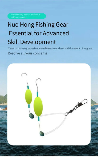 1Pc #4/7/9/12 Double Hook Fishing Hair Rigs Hook Suspension Iseni Anti Bottom Carp Fishing Hook Ready Made Carp Rig Fishing Lure