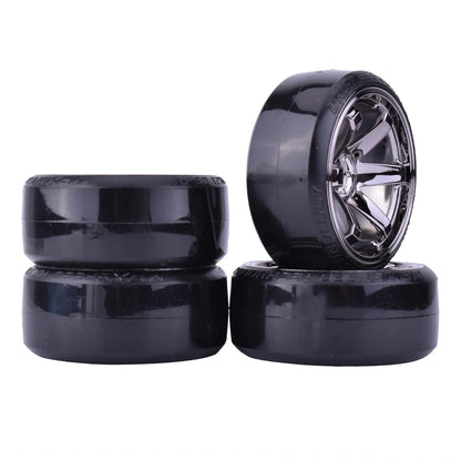 4Pcs AUSTAR Drift Car Tire Wheel Rim Hard Wheel Tyre for 1/10 Traxxas HSP Tamiya HPI Kyosho On-road Drifting RC Car Vehicle Part