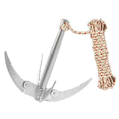 Outdoors Grappling Hook Survival Tool With Rope Folding Boats Anchor Sturdy Durable For Small Boat Canoes Fishing Supplies