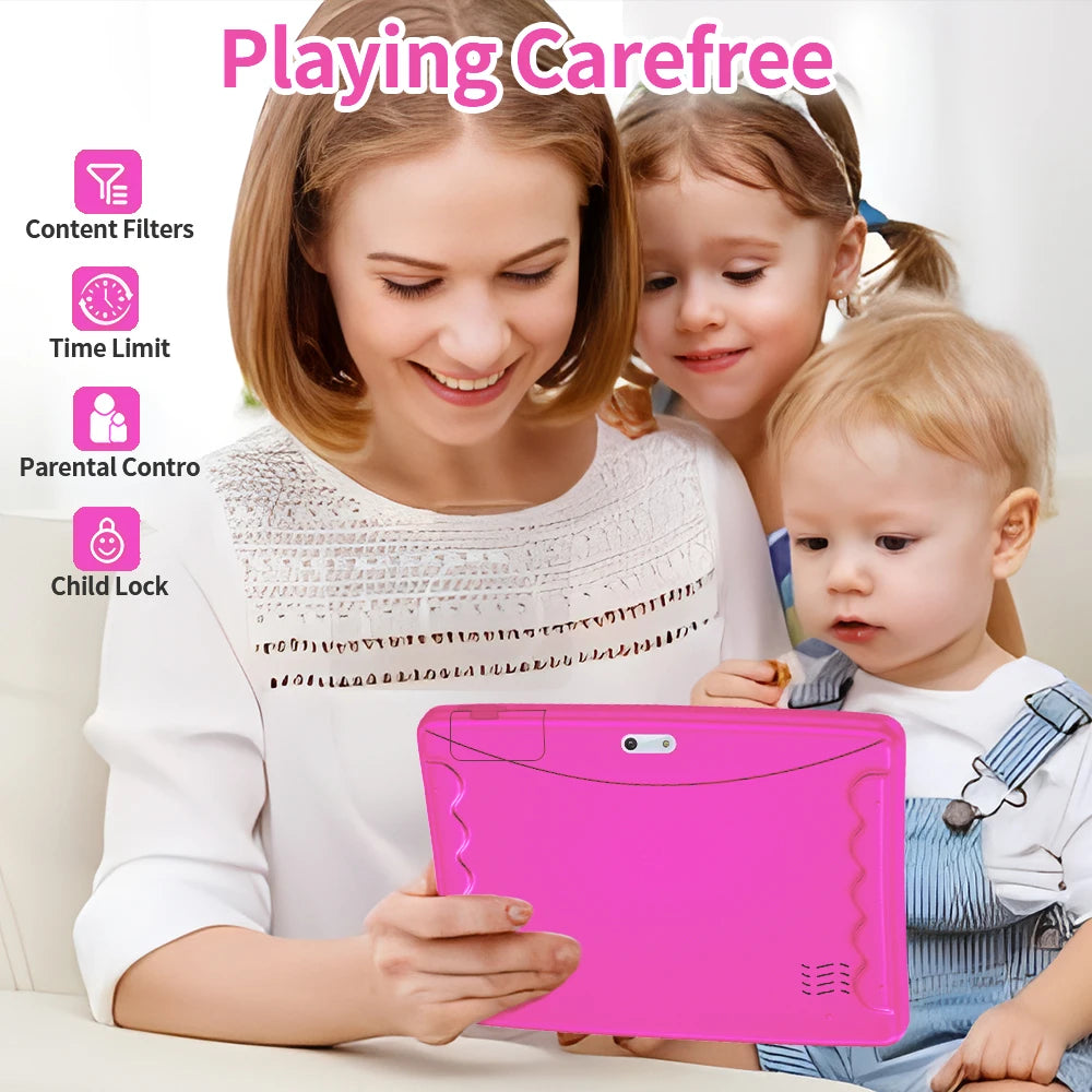 2024 New BDF Tablet Android12 Kids Tablets 10.1 Inch 4GB+64GB Wifi+Sim Card 3G Internet Children Students Educational Gift Table