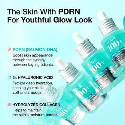 ANUA PDRN Hyaluronic Acid Capsules 100 Serum, Radiation Facial Serum, Hyaluronic Acid, Korean Skin Care Products, 30ml