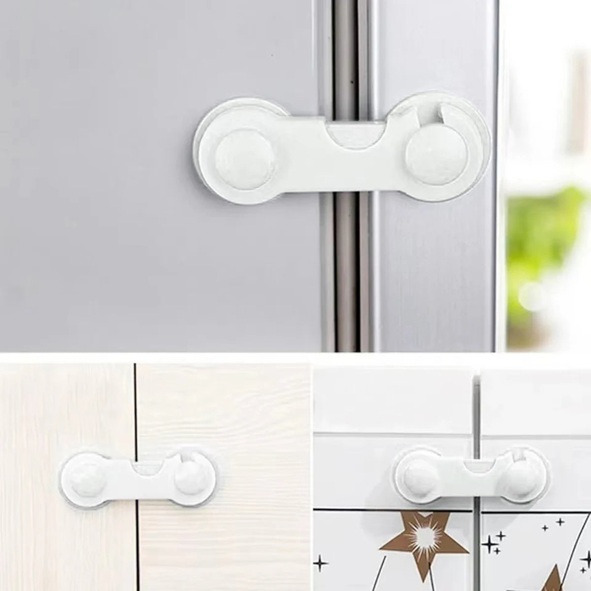 multi-function security protection locks baby safety cabinet drawer door buckle home white toilet refrigerator lock 3pcs/5pcs