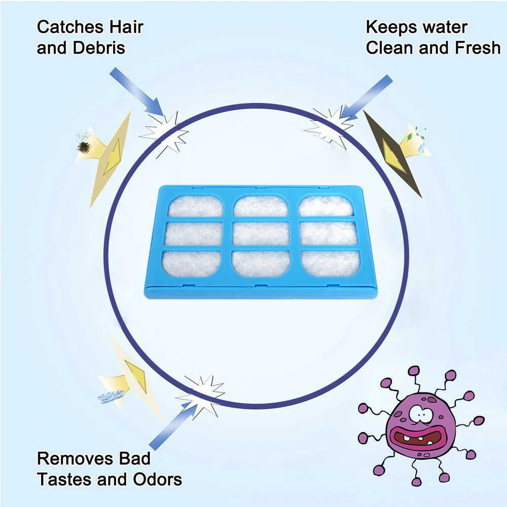 12 PCS Pet Water Fountain Filter Replacement Water Filter Cartridges Compatible with Cat Mate & Dog Mate Fountains