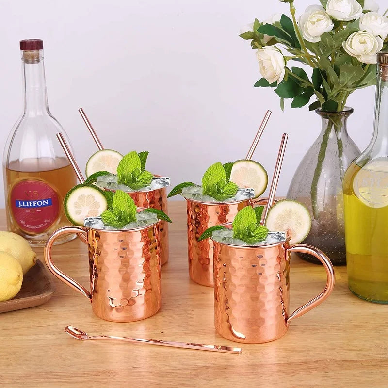 400ml 16.0oz Moscow Mule Mug Durable Copper Plated Beer Mugs Coffee Mug Milk Cup Cup Drinkware Cocktail kit