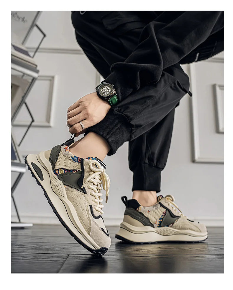 Men's Shoes 2025 Spring New Casual Versatile Comfortable Fashion Trend Niche Non-slip Wear-Resistant Retro Sneakers