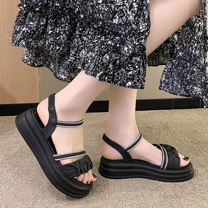 Outdoor Platform Sandals for Women New Breathable Fashion Woman Shoes Summer 2025 Comfortable Trending Pvc Designer Luxury Shoe