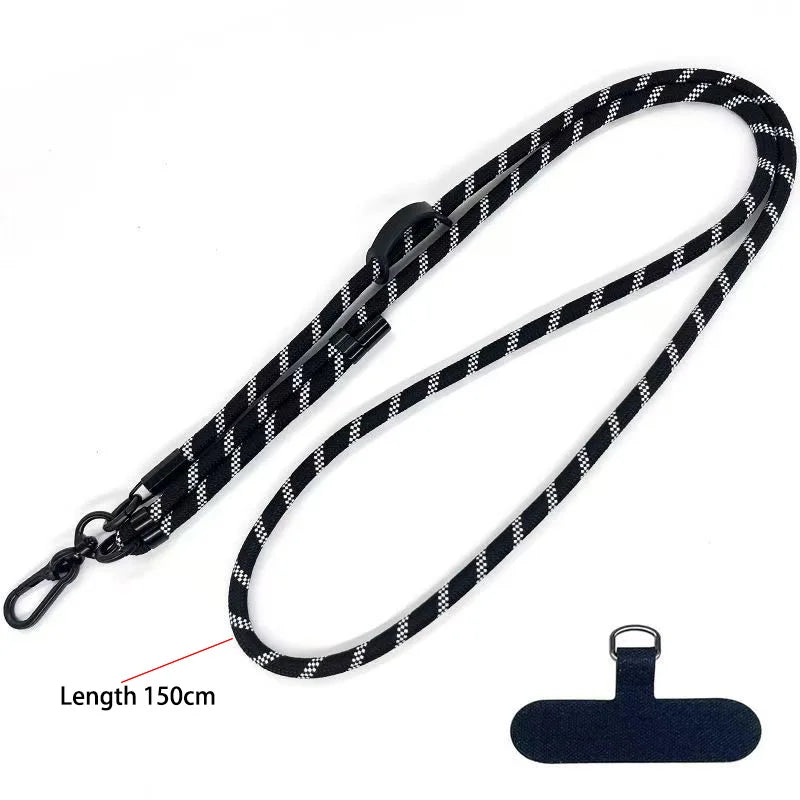 150cm length crossbody lanyard adjustable phone rope neck strap string sling with tether pad