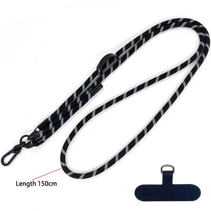150cm length crossbody lanyard adjustable phone rope neck strap string sling with tether pad