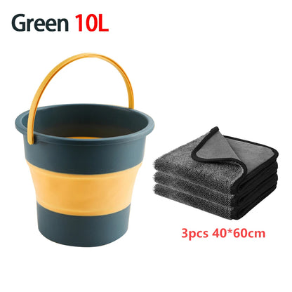 5/10L Travel Bucket Car Wash Water Storage Container Bathroom Kitchen Camp Bucket Lightweight Environmentally Outdoor Tool