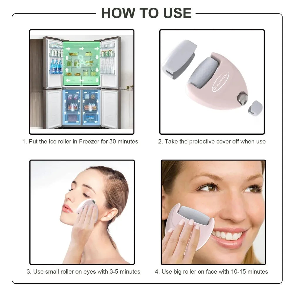 Ice Facial Roller Skin Care Beauty Lifting Contouring Tools Face Massager Skin Care ToolMYLD 2-in-1 Ice Roller